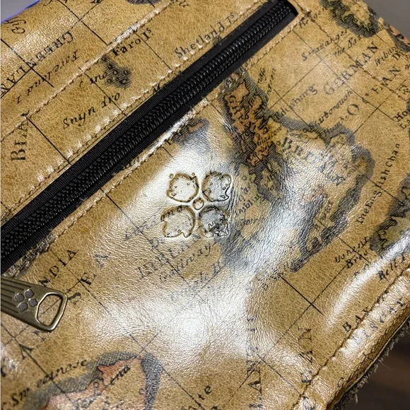 Patricia Nash Vintage Leather European Map Print Crossbody Bag - Picture 9 of 13